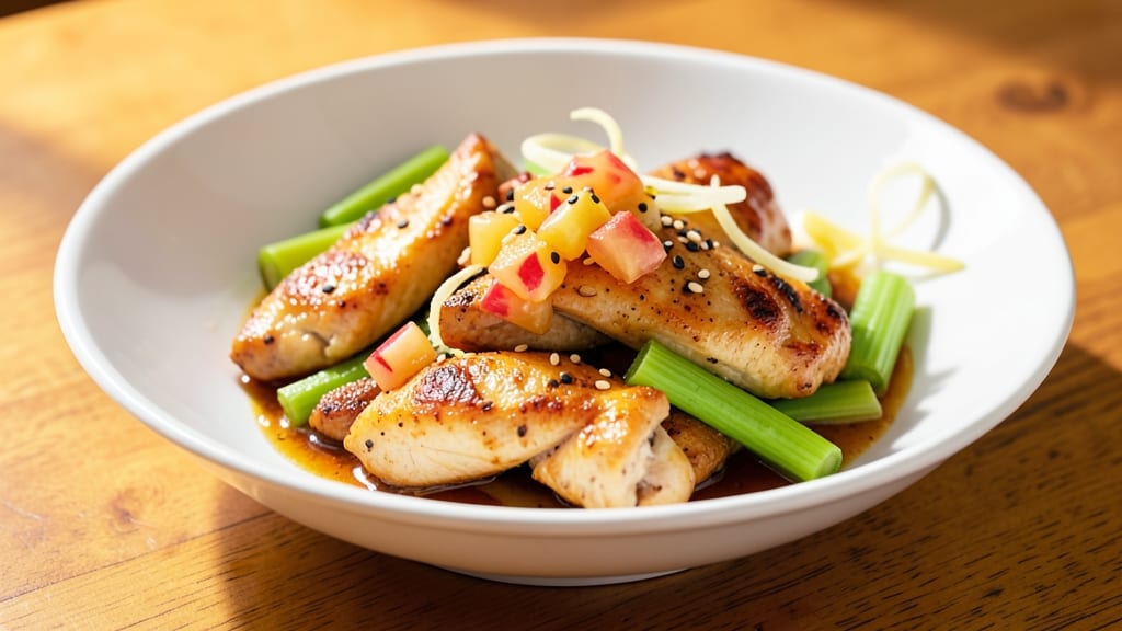 Dole Pineapple Chicken Stir Fry Recipe: Sweet Tart Glaze with Crisp Celery Bites