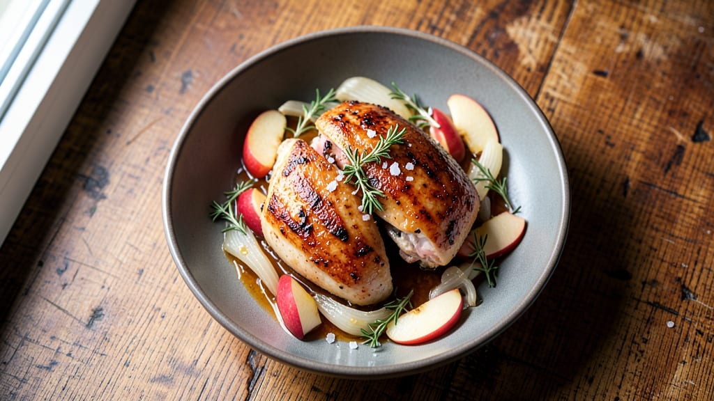 Chicken, Fennel, and Apple Recipe: Herb-Infused Pan with Crunchy Bites