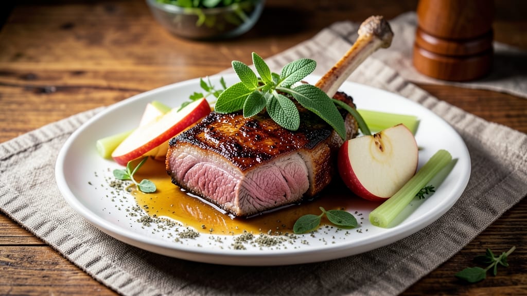 Mccormick Apple Sage Pork Chops Recipe: Caramelized Apple-Sage Glaze With Crispy Celery Bites