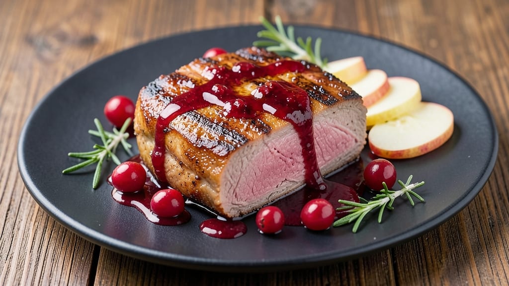 Cranberry Dijon Pork Loin With Apple Cider Glaze Recipe: Sweet-Tart Glaze That Caramelizes Pork