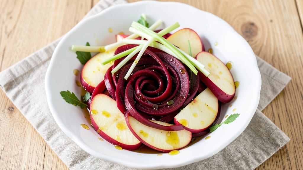 Raw Beet and Apple Salad Recipe: Earthy Sweetness With Crunchy Celery Bites