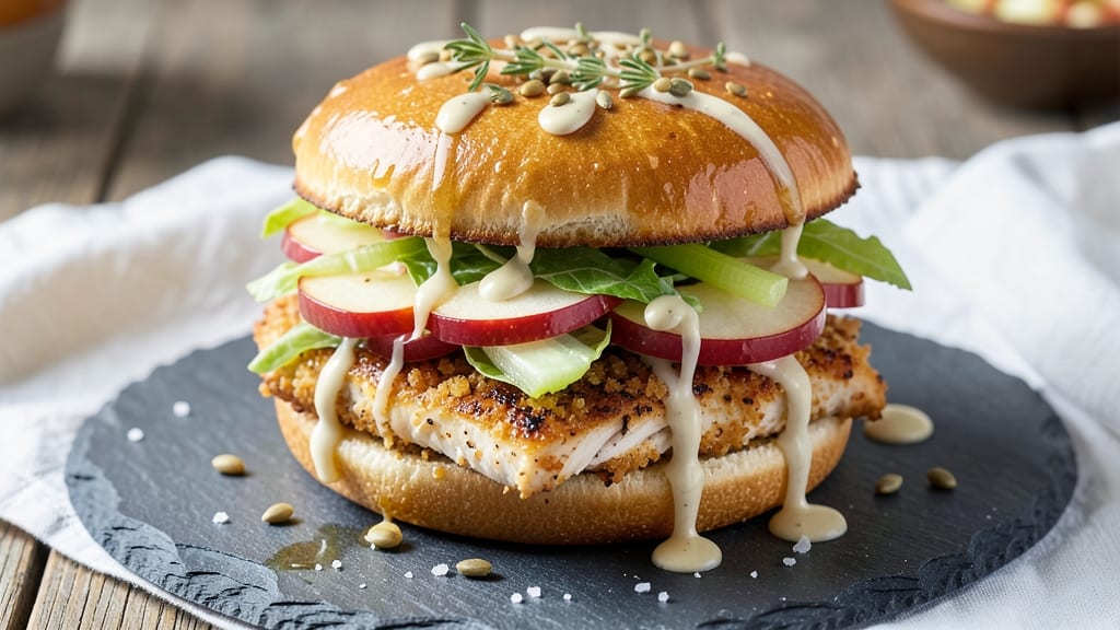 Chicken and Apple Salad Sandwich Recipe: Crispy Breaded Chicken Meets Sweet Tart Bites