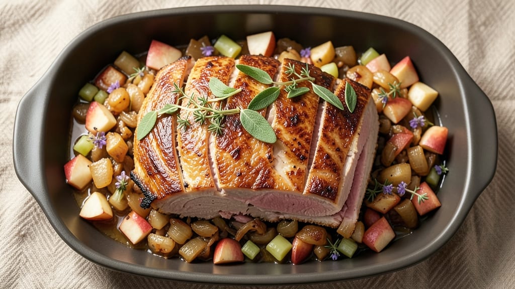 Apple Stuffed Boneless Pork Loin Roast Recipe: Juicy Meat with Apple-Celery Crunch