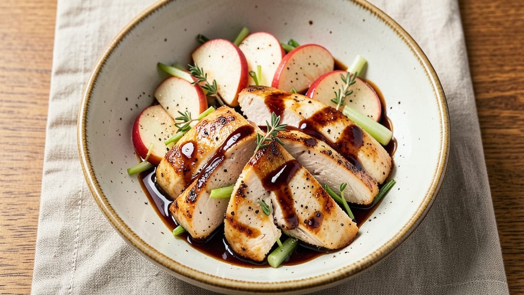 Apple Balsamic Chicken Recipe: Caramelized Glaze With Celery Pepper Crunch