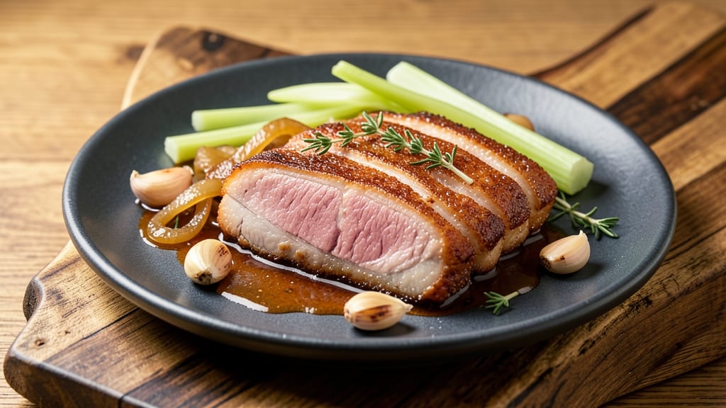 Apple Cider Pork Belly Recipe: Crispy Rind, Silky Meat, Celery Crunch Fusion