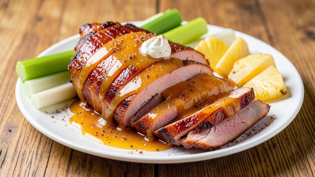 Pineapple Sauce for Baked Ham Recipe: Crunchy Celery and Caramelized Sweetness Fusion