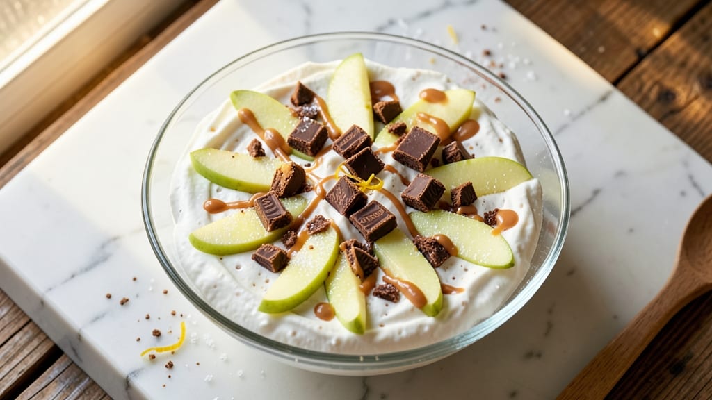 Apple Snickers Cool Whip Salad Recipe: Decadent Dessert Salad With Crunchy Peanut Butter Bites