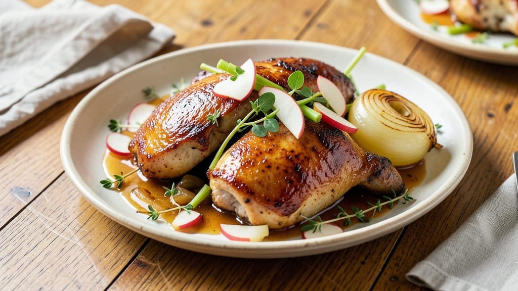 Apple Cider Braised Chicken Recipe: Crisp Celery and Caramelized Apple Bites
