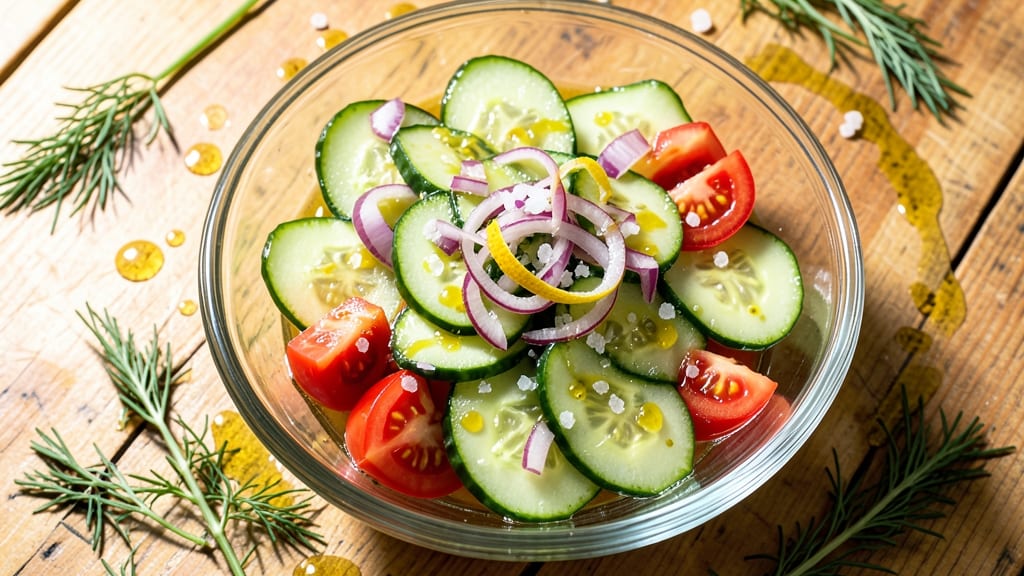Cucumber Tomato Onion Apple Cider Vinegar Salad Recipe: Zesty Freshness in 15 Minutes