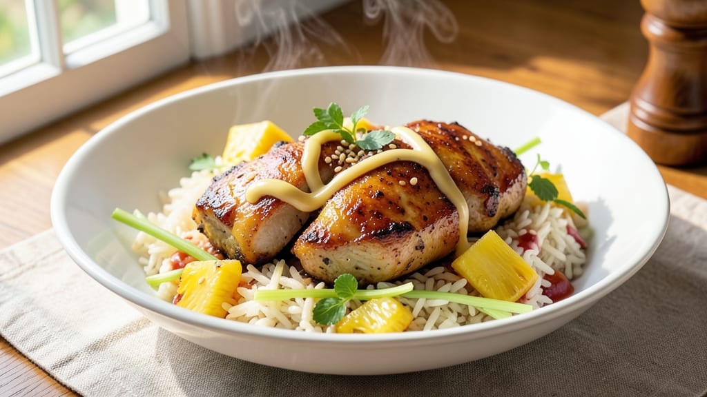 Pineapple Chicken Over Rice Recipe: Caramelized Glaze and Celery Crunch Harmony