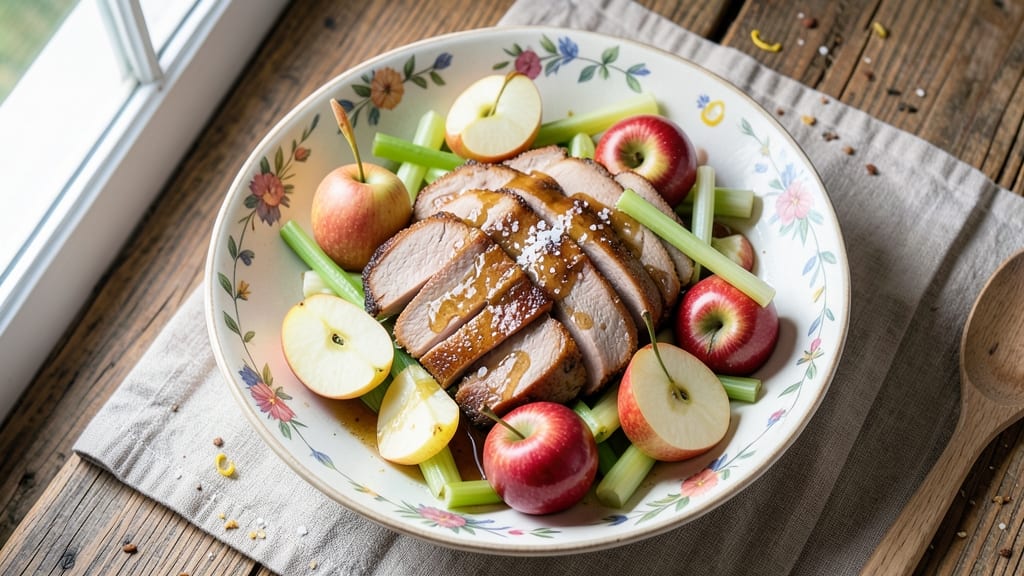 Pork And Apple Salad Recipe: Crisp Celery Bites With Sweet-Tart Vinaigrette