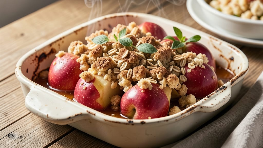 Apple Crumble Breakfast Recipe: Warm Spice Streusel Hugs Tart Apple Filling
