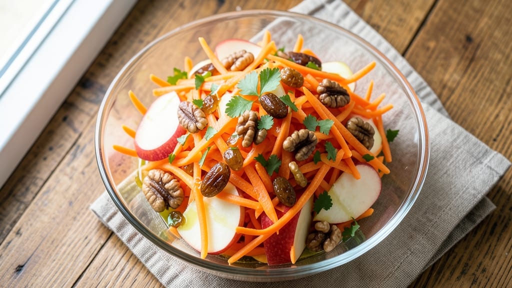Apple Carrot Raisin Salad Recipe: Sweet-Tart Crunch With Warm Cinnamon Dressing
