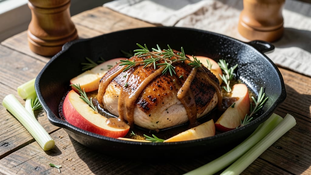 Skillet Apple Cider Chicken Recipe: Spiced Braise With Crisp Celery Bites