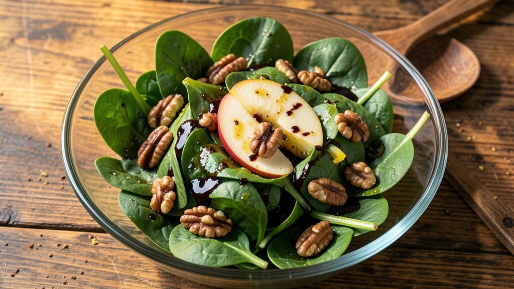 Spinach Apple Walnut Salad Recipe: Crunchy Nutty Bite with Sweet Tart Freshness