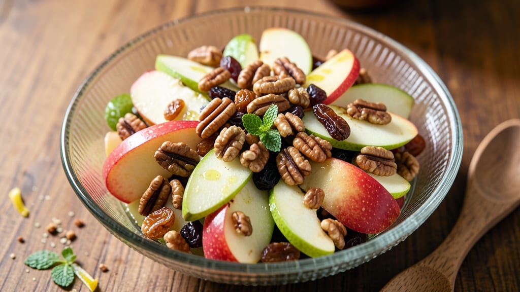 Apple Salad With Pecans And Raisins Recipe: Crunchy Sweet Tart Bites in 15 Minutes