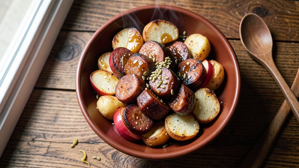 Trader Joe's Apple Sausage Recipe: Crispy Celery Crunch and Sweet Tart Glaze Harmony