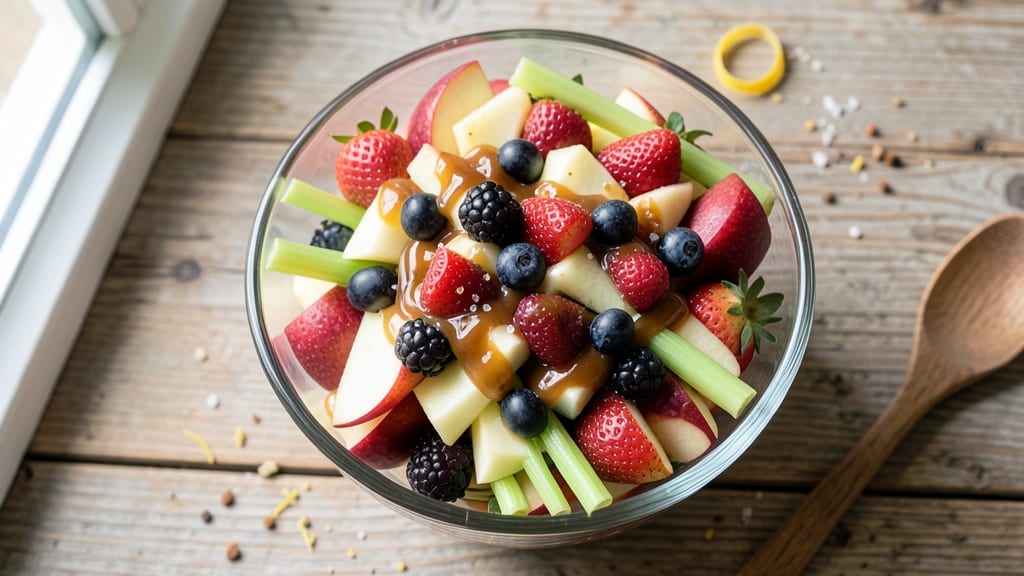 Caramel Apple Fruit Salad Recipe: Crunchy Celery and Spiced Apple Bites