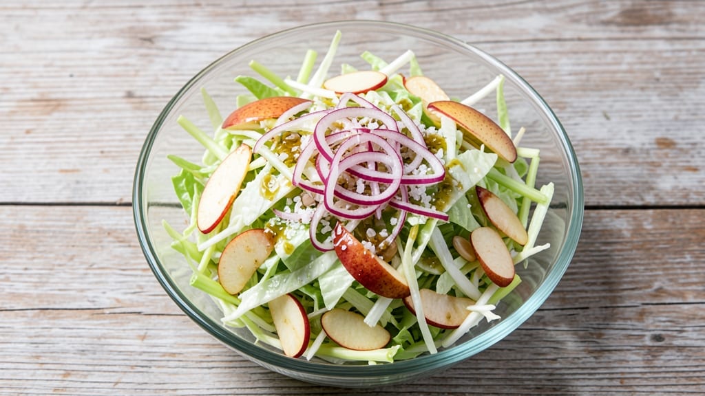 Apple Slaw Salad Recipe: Crunchy Celery and Apple Cider Vinaigrette Kiss