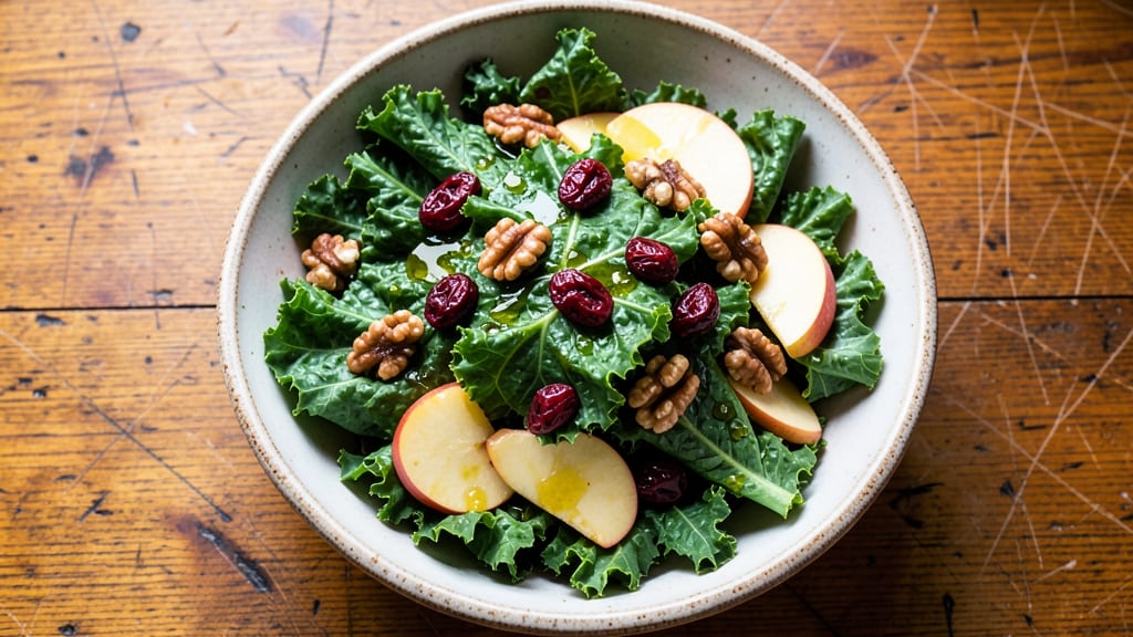 Kale Apple Cranberry Salad Recipe: Crisp Apple and Nutty Walnut Crunch