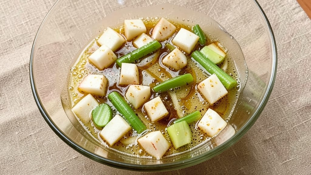 Panera Fuji Apple Vinaigrette Dressing Recipe: Crunchy Celery and Sweet Apple Brightness