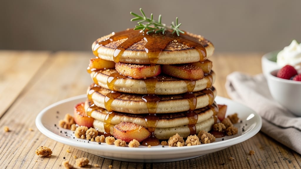 Apple Fritter Pancakes Recipe: Warm Cinnamon Streusel Crowns With Gooey Apple Bites