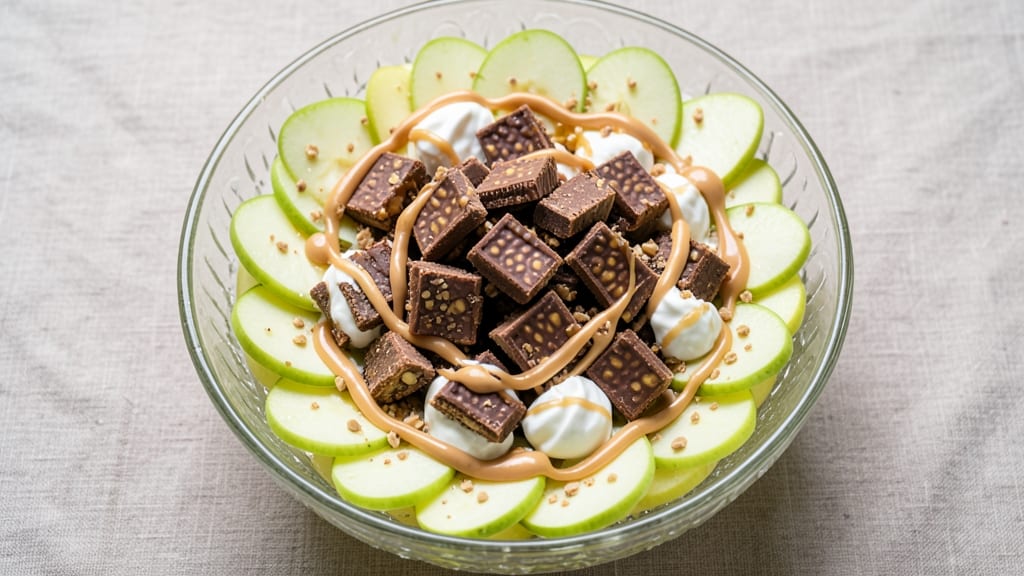 Granny Smith Apple Snickers Salad Recipe: Tart Apple and Peanut Butter Crunch Fusion