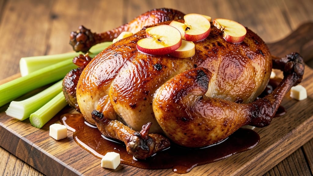 Stephenson's Apple Farm Baked Chicken Recipe: Celery-Crusted Chicken with Caramelized Apple Cider Drizzle
