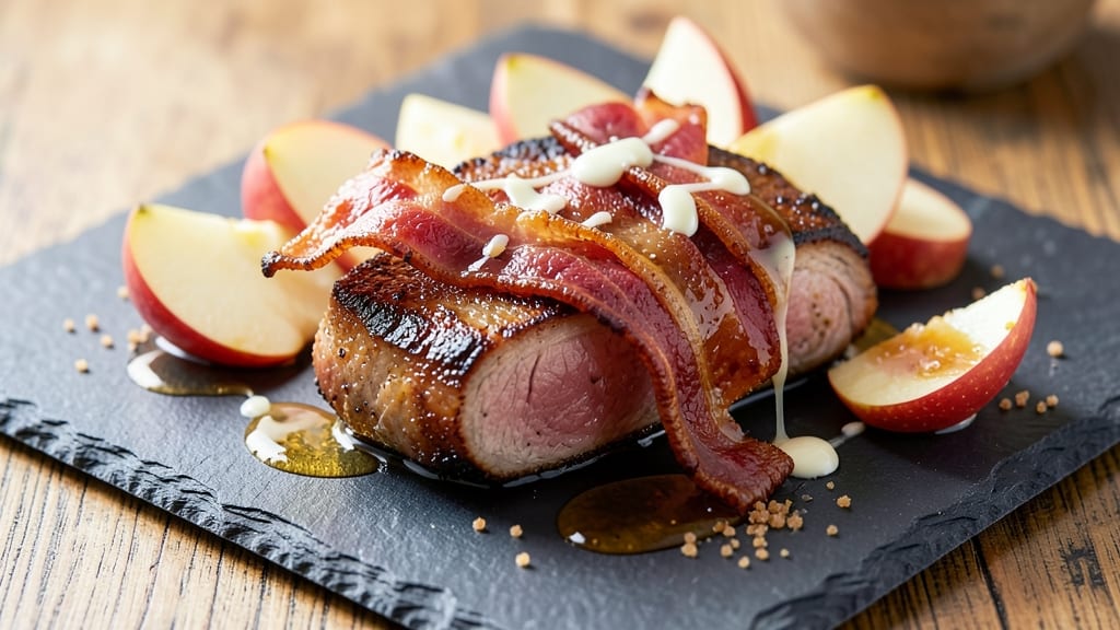 Pork Chop Apple Bacon Recipe: Crispy Bacon Crust with Caramelized Sweetness