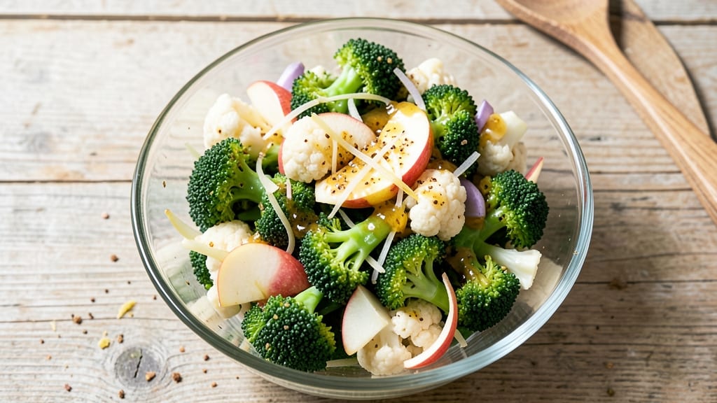 Apple Broccoli Cauliflower Salad Recipe: Crunchy Tri-Colored Crunch with Citrus-Herb Vinaigrette