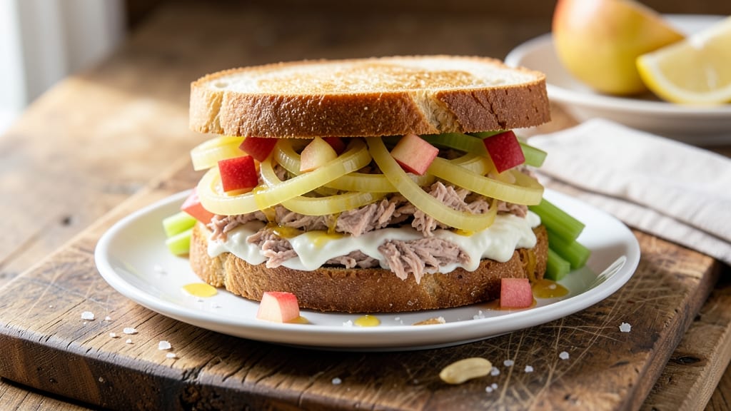 Apple Tuna Sandwiches Recipe: Crunchy Celery and Creamy Mayo Fusion